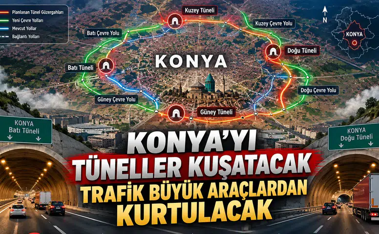 Konya’yı tüneller kuşatacak: Trafik büyük araçlardan kurtulacak