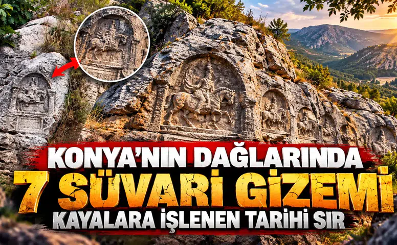 Konya'nın dağlarında 7 süvari gizemi: Kayalara işlenen tarihi sır