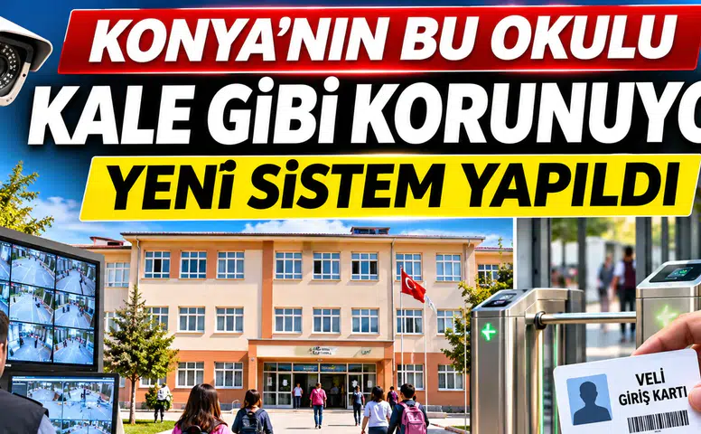 Konya’nın bu okulu kale gibi korunuyor: Yeni sistem yapıldı
