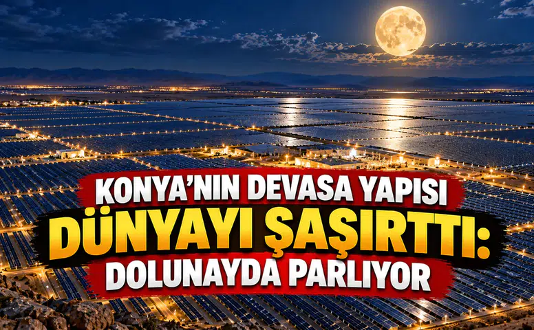 Konya'nın devasa yapısı dünyayı şaşırttı: Dolunayda parlıyor