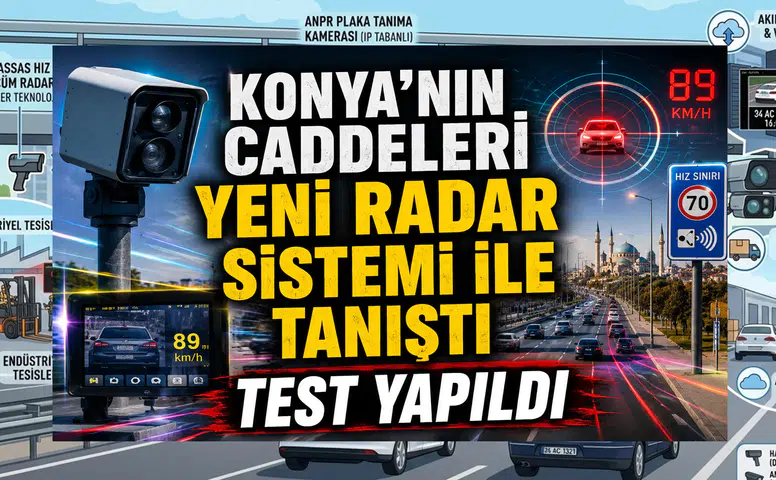 Konya’nın caddeleri yeni radar sistemi ile tanıştı: Test yapıldı