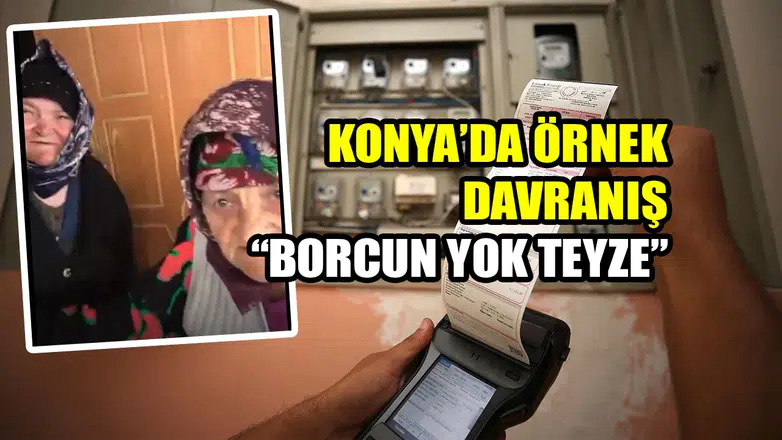 Görüntüler Konya'dan: Borcun yok teyze dedi her ay faturayı ödedi