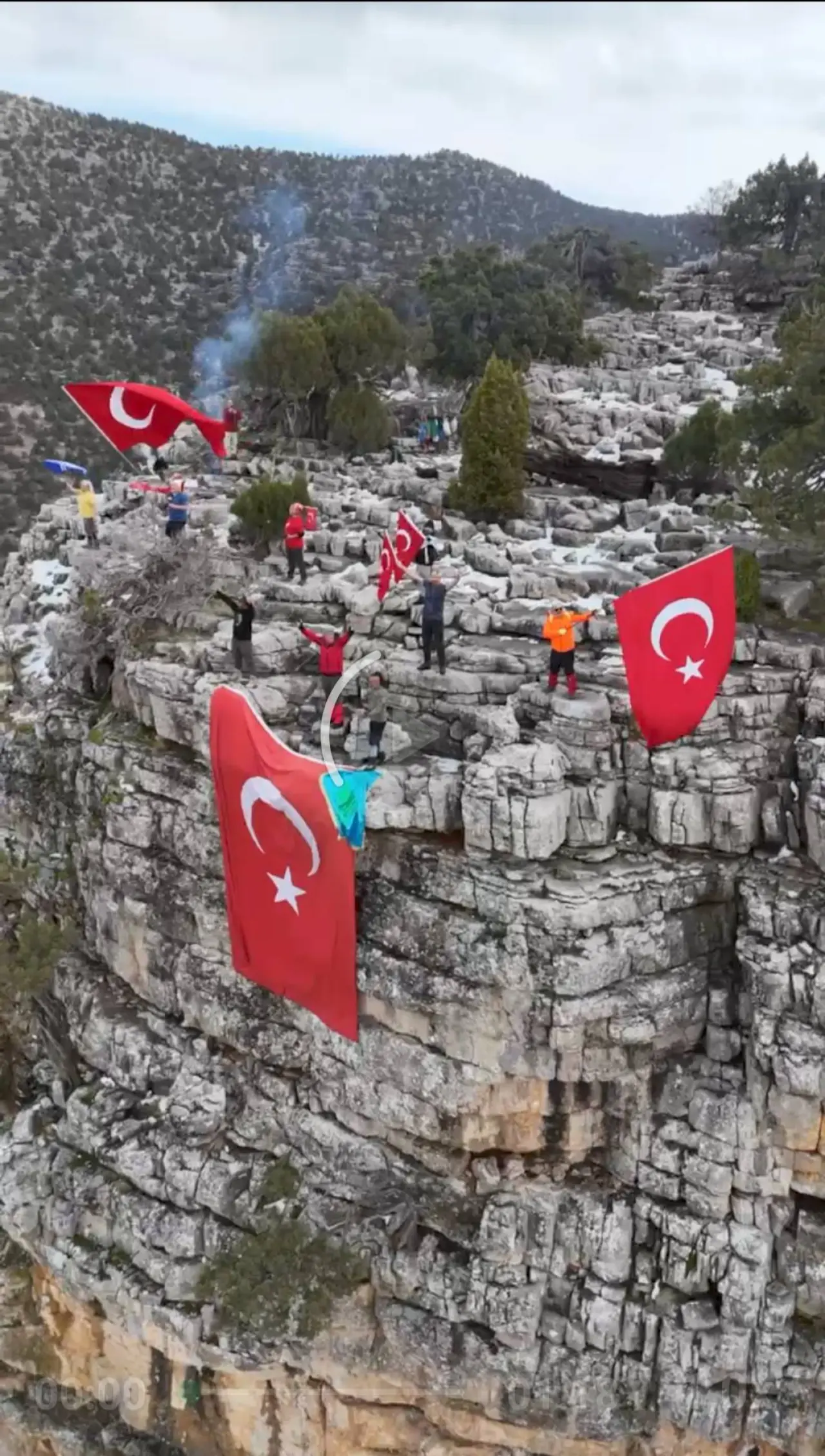 Konya'da kral hareket: Kurt Kayalarına bayrak için tırmandılar 9