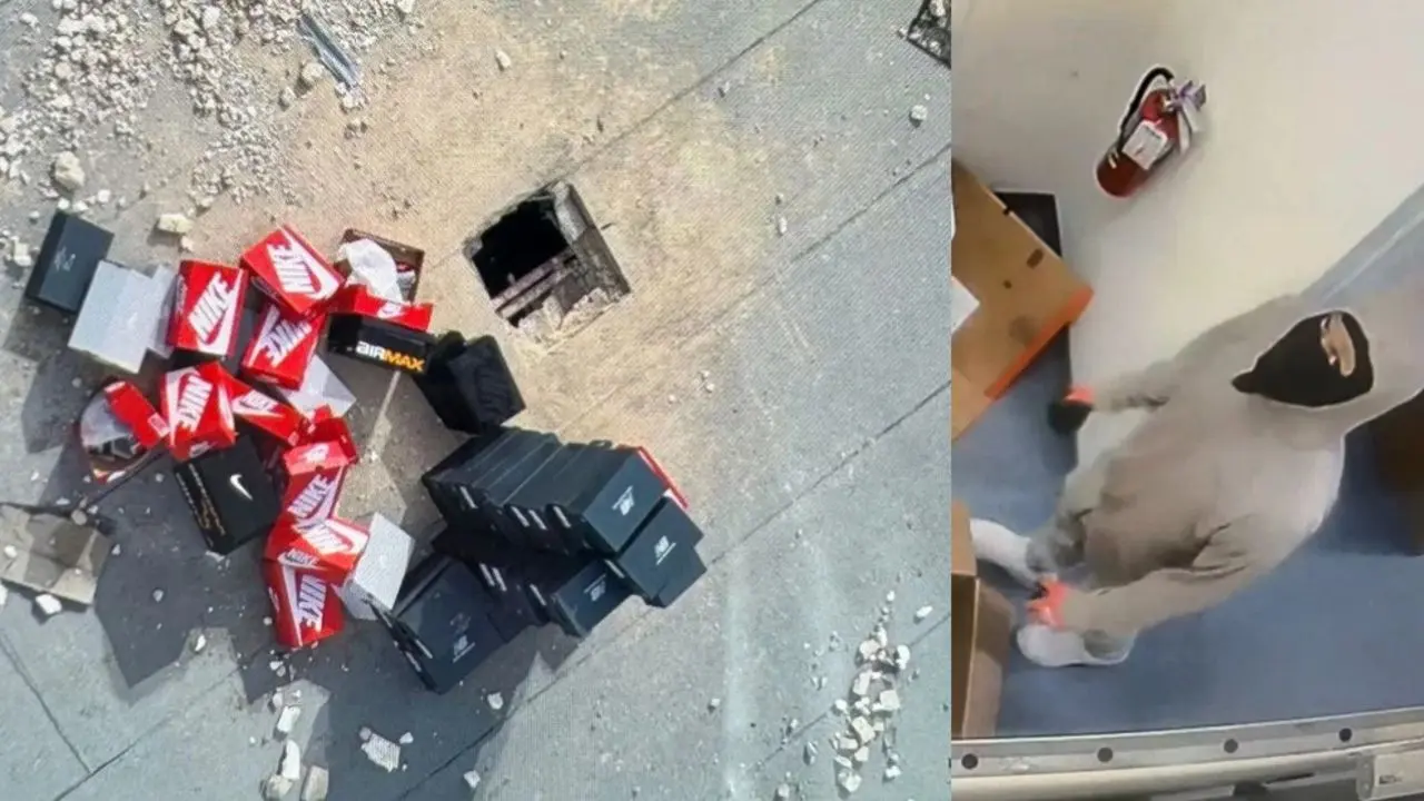 Film gibi soygun! Alışveriş merkezinin çatısını delip 50 bin dolarlık spor ayakkabı çaldılar