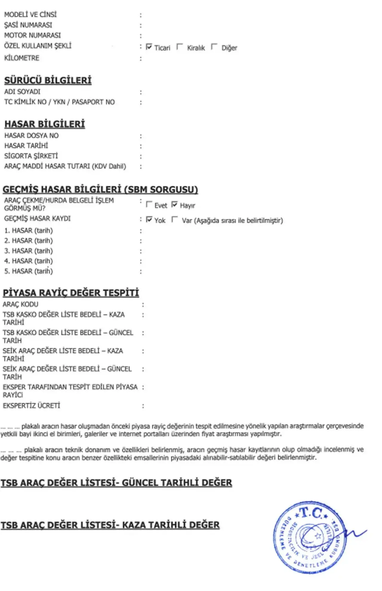Tüm araç sahiplerini ilgilendiriyor. Değer kaybında şablon değişti 5