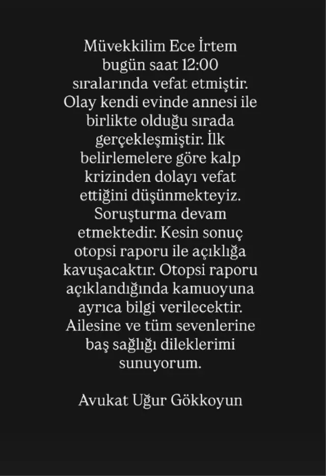 Ece İrtem'in ölüm nedeni belli oldu! Annesi her şeye şahit olmuş