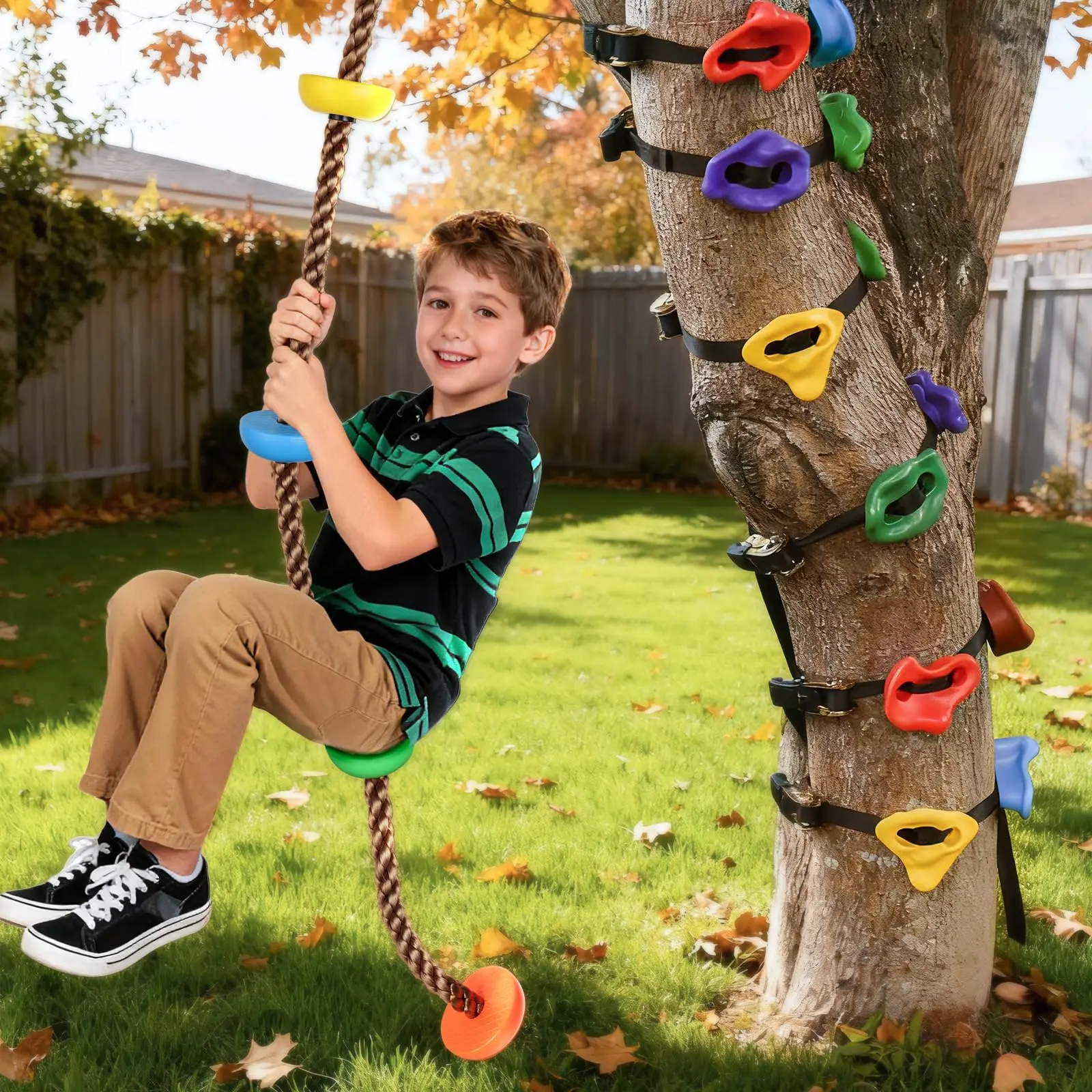 Amazon.com: 12 Ninja Tree Climbing Holds and 6.56FT Climbing Rope for Kids,  Tree Climber Climbing Kit for Outdoor Ninja Warrior Obstacle Course  Training : Toys & Games