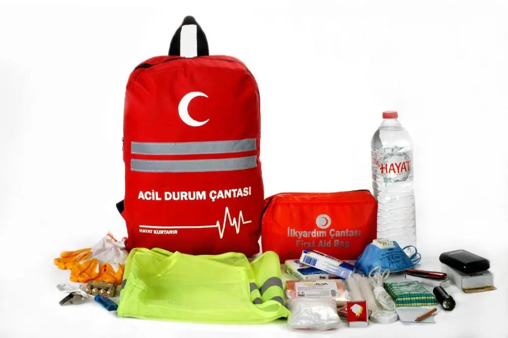 Sırt Deprem Çantası Afet ve Acil Durum İlk Yardım Seti | İş Güvenliği  Malzemeleri KKD AVM