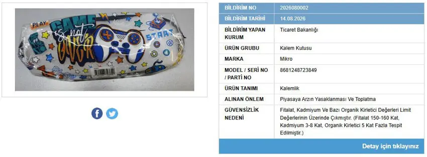 Bakanlık ifşa etti: Bir kırtasiye ürünü piyasadan toplatılıyor - Resim : 1