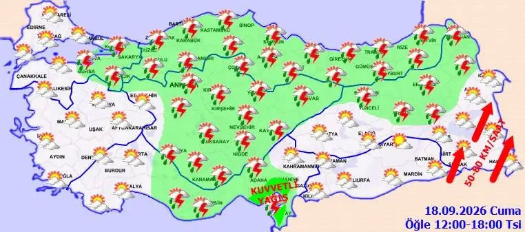 Meteoroloji il il uyardı: Kuvvetli yağış ve fırtına alarmı - Sayfa 1