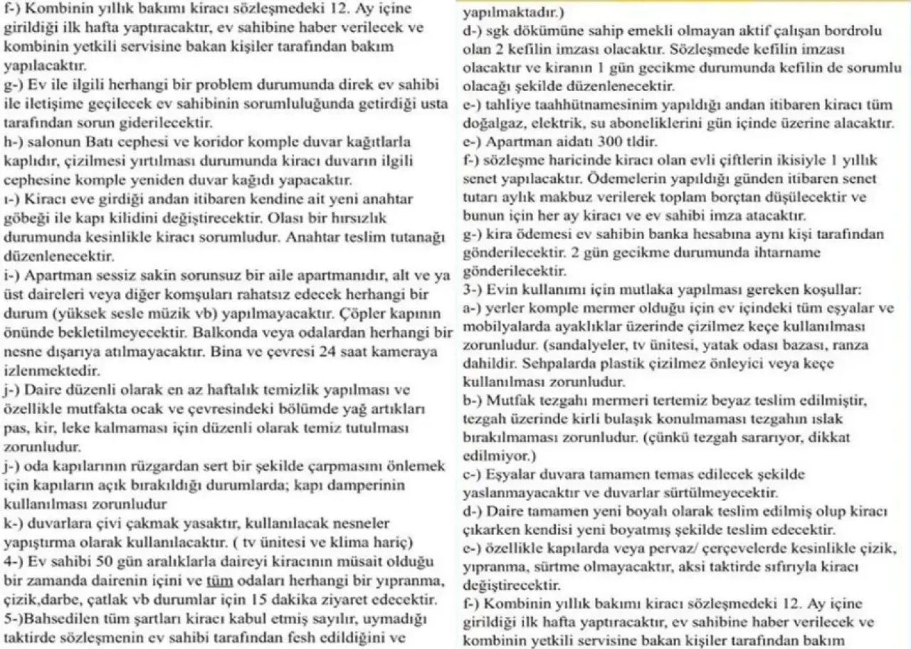 Ev sahibinden insanlık dışı 26 şart. Mutfak tezgahı ıslak bırakılmayacak, en fazla bir çocuk yapılacak, 50 günde bir kontrol edilecek 5