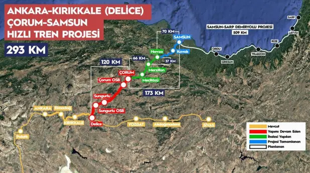 Ankara-Samsun hızlı tren projesi: Seyahat süresi 2,5 saate inecek - Resim : 1