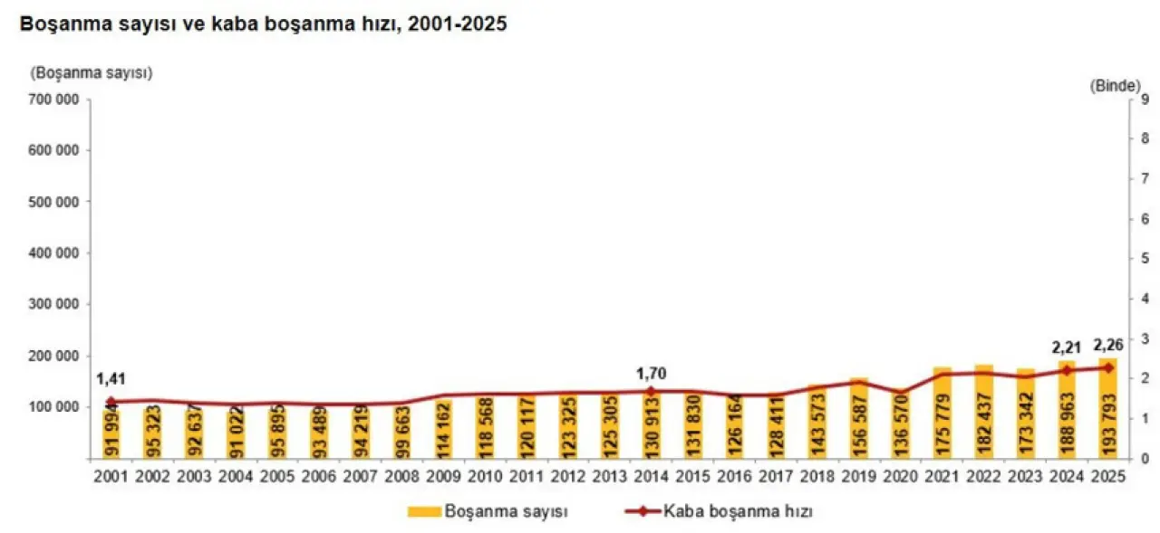 TÜİK açıkladı: Her 3 evlilikten biri ilk 5 yılda bitiyor - Resim : 2
