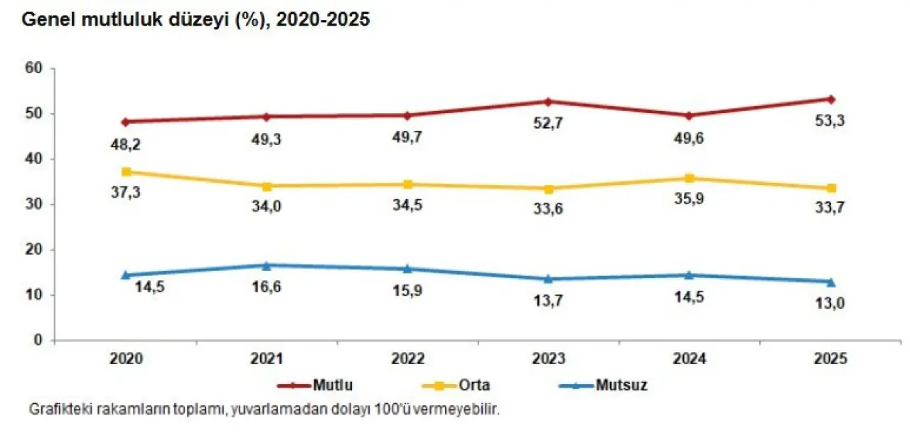 TÜİK: Türkiye’de mutluluk arttı, hayat pahalılığı ilk sırada kaldı - Resim : 1