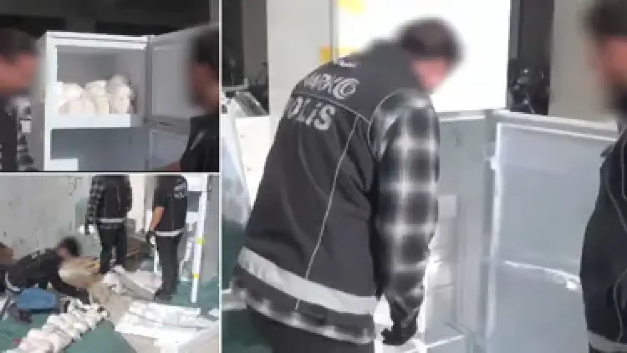 Kargodaki buzdolabından uyuşturucu çıktı